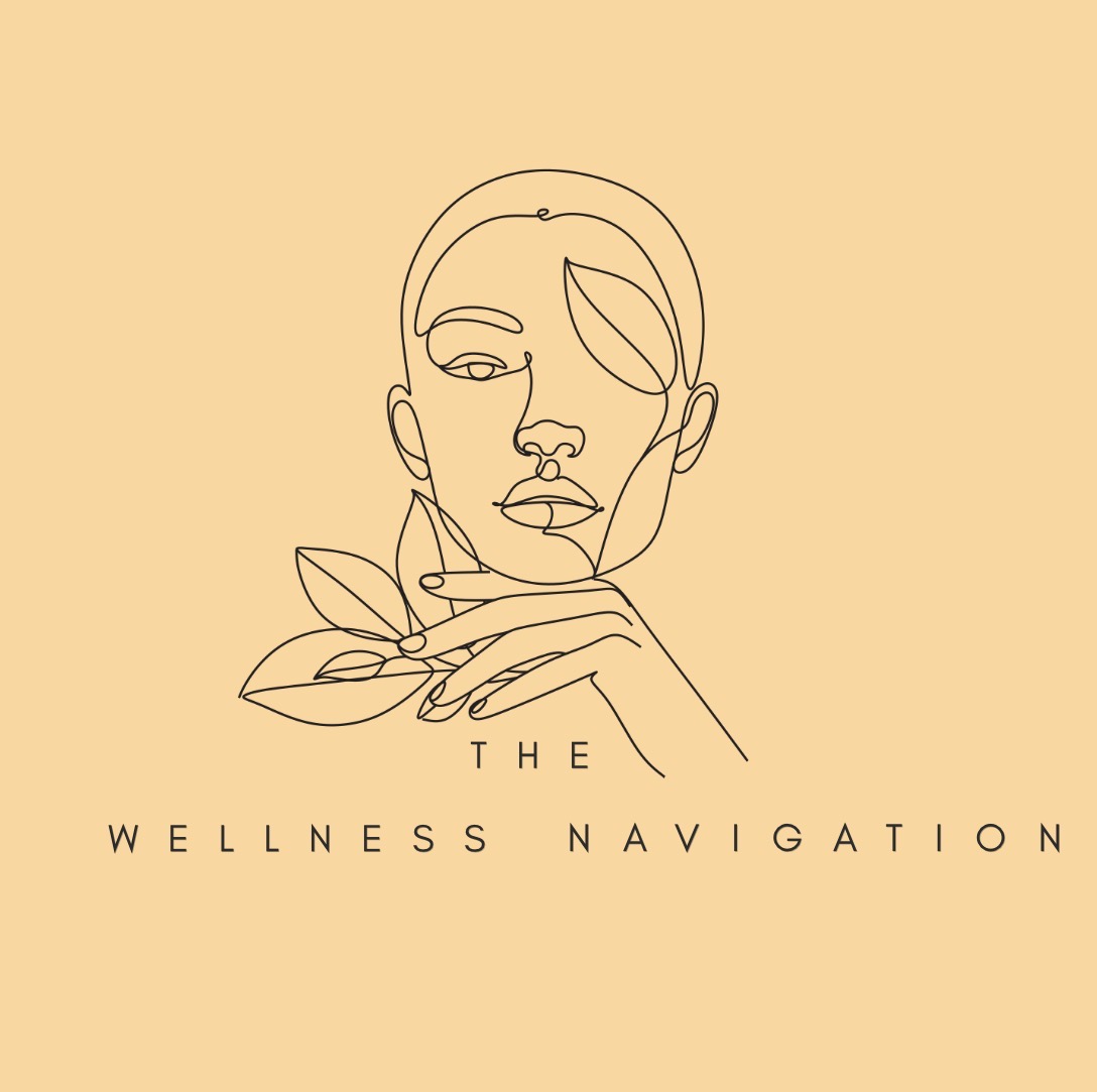 The Wellness Navigation logo — line-art portrait with botanical leaves above the words The Wellness Navigation